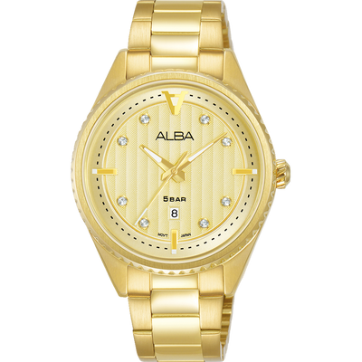 Alba Active Dress Analogue Champagne Dial Womens Watch AH7AJ4X