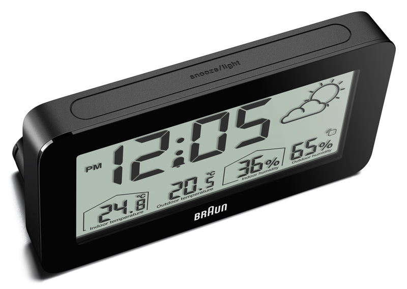 Braun Digital Weather Station Clock Black