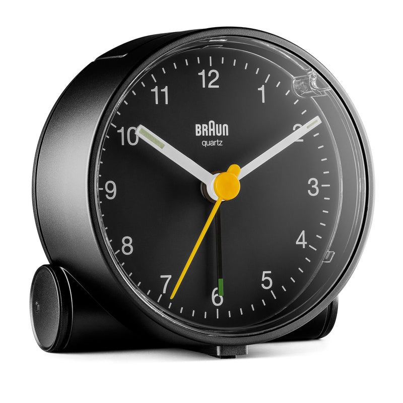 Braun Classic Analogue Black Dial Alarm Clock BC01B
