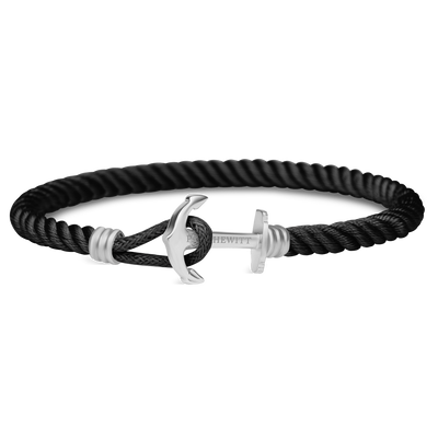 Paul Hewitt Phrep Lite Nylon Silver / Black Bracelet - M