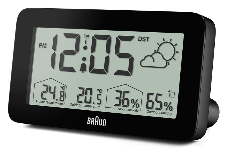 Braun Digital Weather Station Clock Black BC13BP