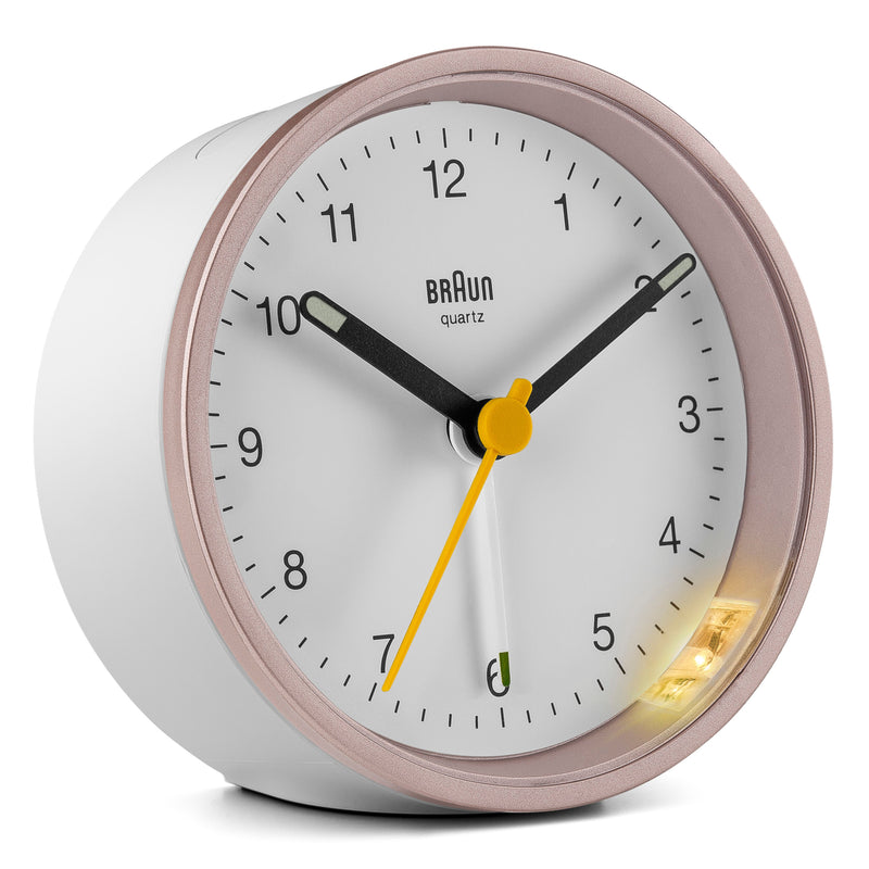 Braun Classic Analogue Alarm Clock Pink BC12PW