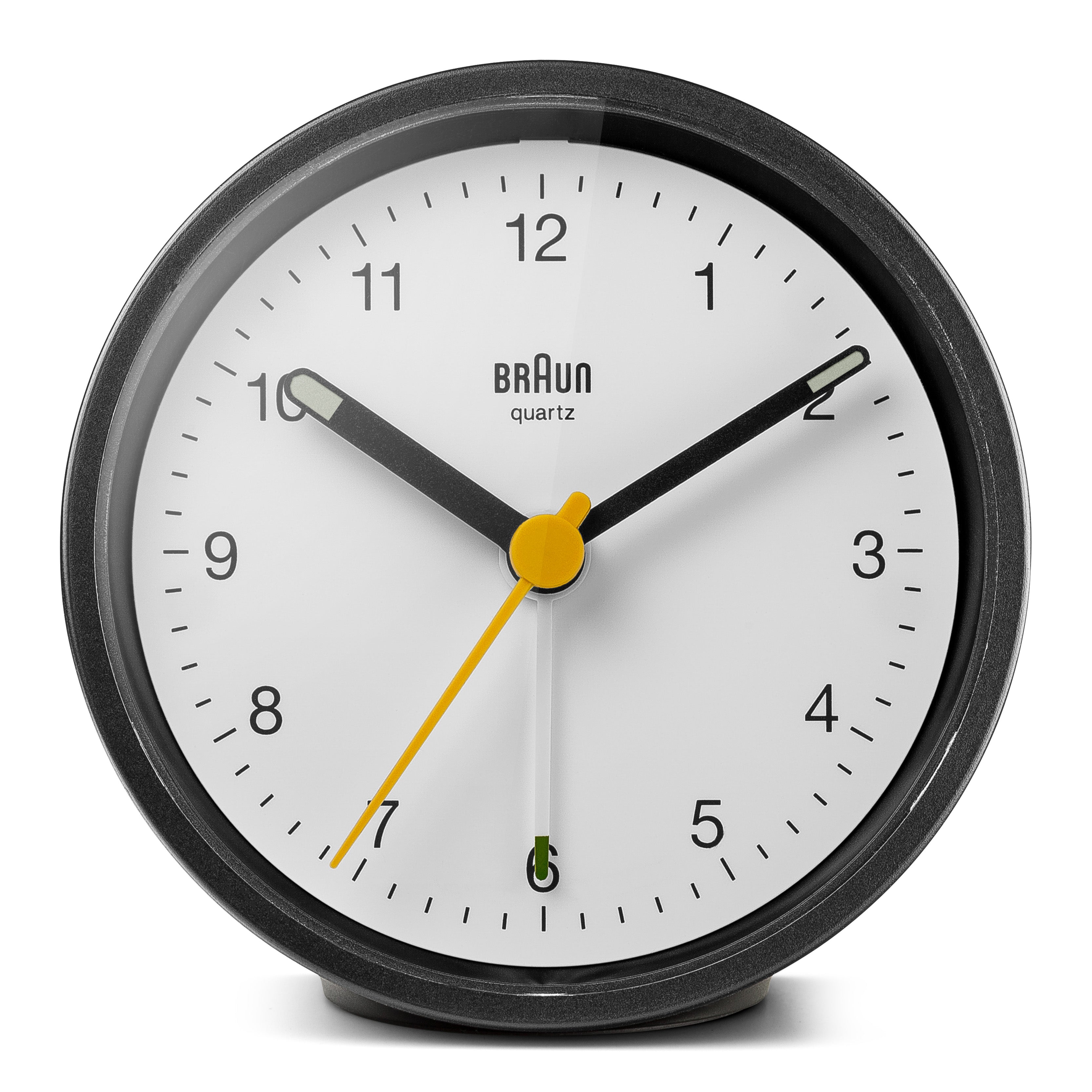 Braun Classic Analogue Alarm Clock Black And White BC12BW – Watch Direct