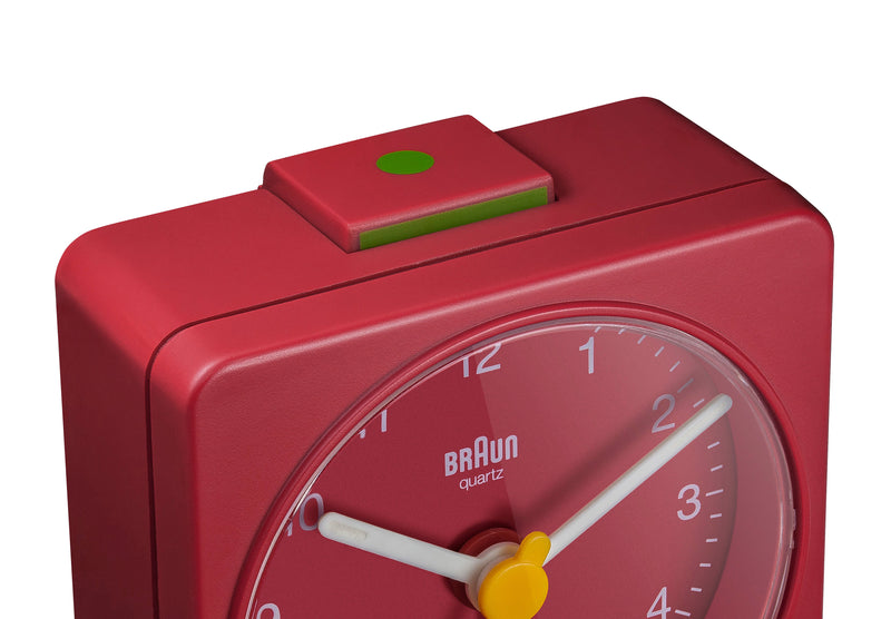 Braun Classic Travel Analogue Alarm Clock Red BC02R