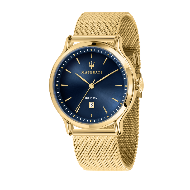 EPOCA 42mm Blue Dial Gold Mesh Watch