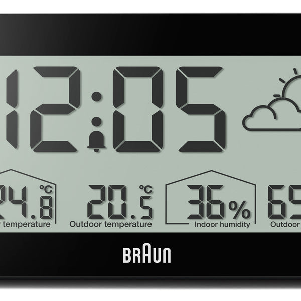 BC13 Braun Digital Weather Station Clock - Black – Braun Clocks - US