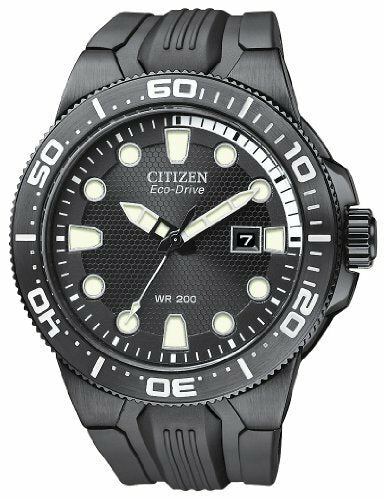 Citizen Eco-Drive Scuba Dive Black Dial Rubber Band Bn0095-08E - Mens Watch
