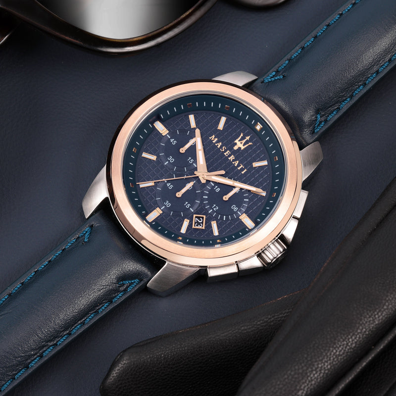 Maserati Successo Navy Blue Chronograph