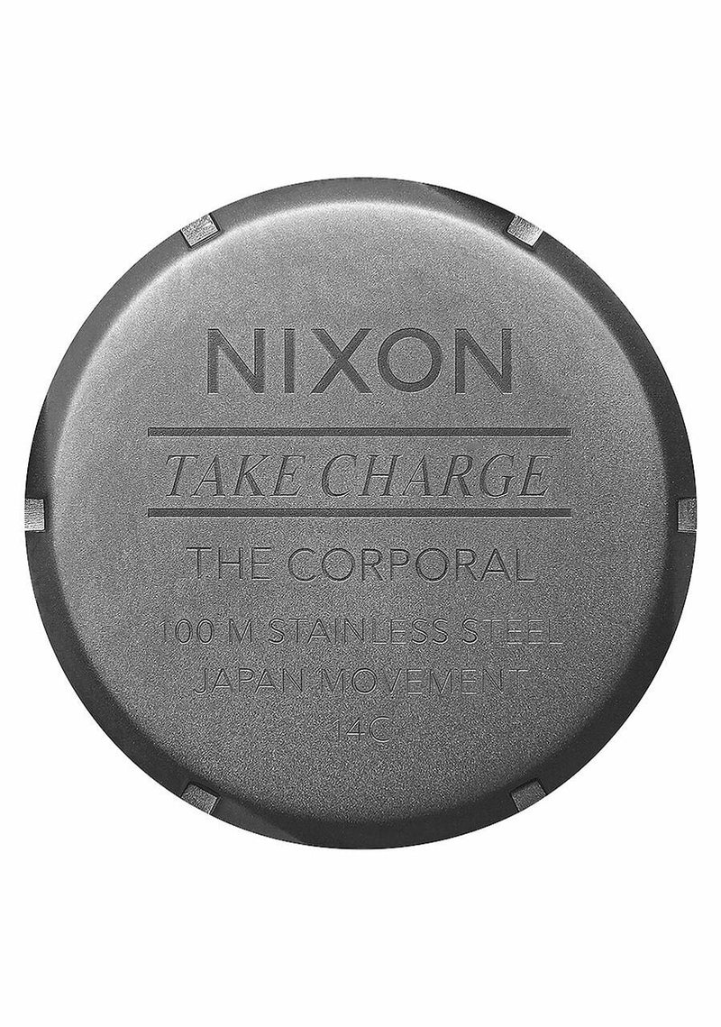 Nixon Corporal SS Gunmetal & Blue Crystal Mens Watch A346-1427-00