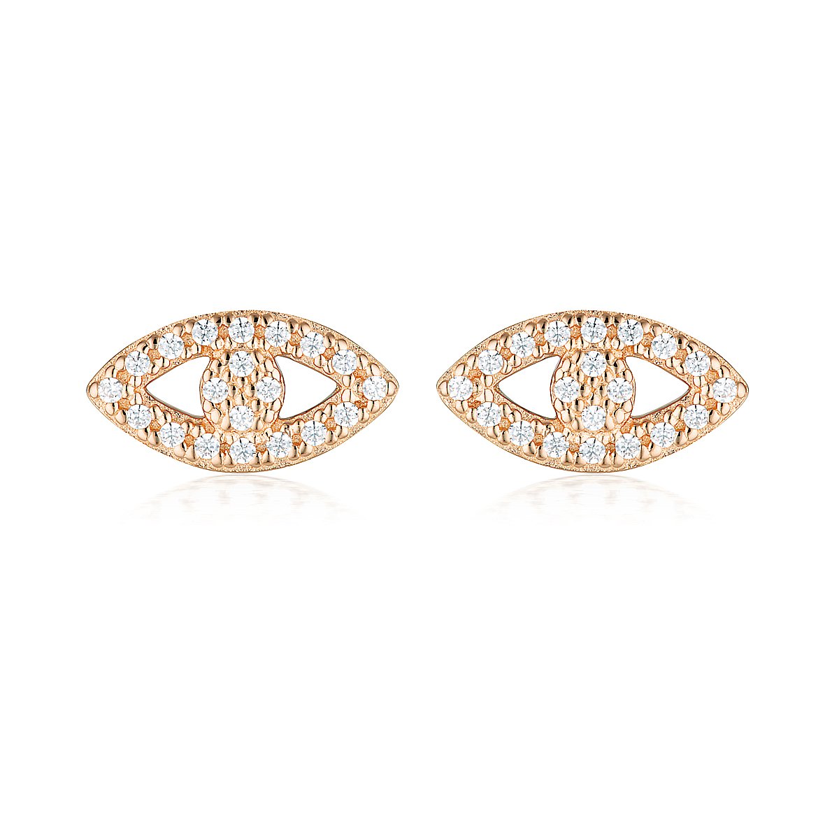 GEORGINI ROCK STAR EVIL EYE ROSE GOLD EARRINGS