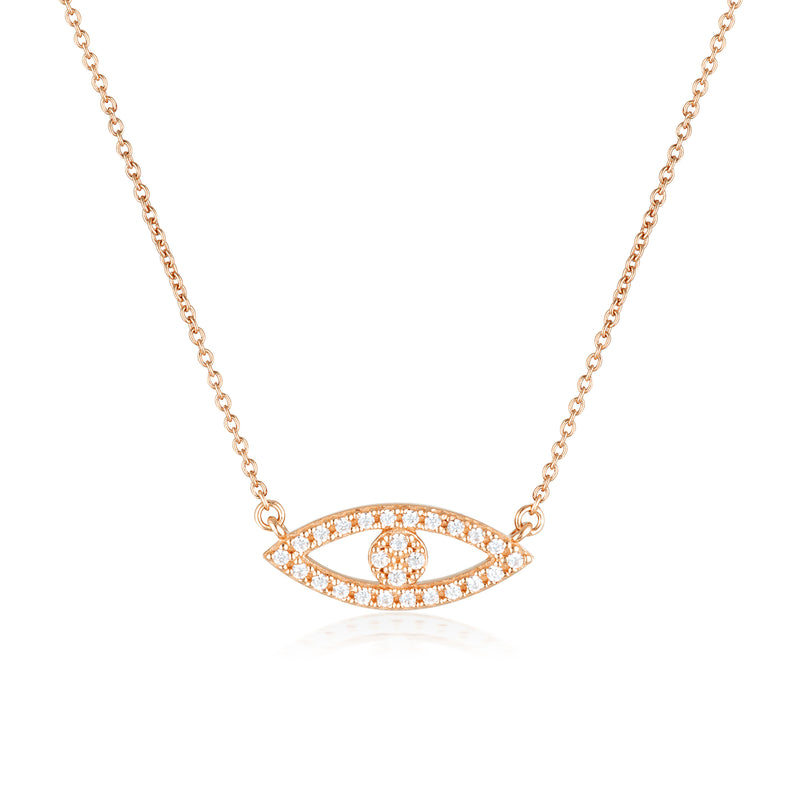 Rose gold evil eye shop necklace