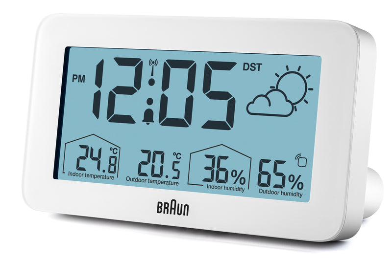 Braun Digital Weather Station Clock White
