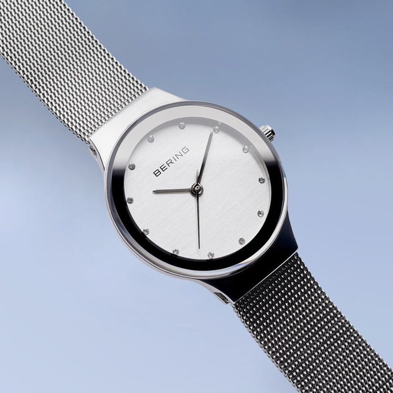 Bering Classic Polished Silver 34mm Watch