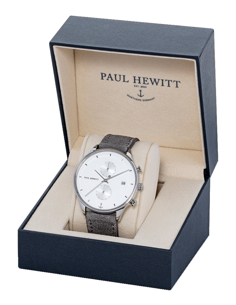 Paul Hewitt Chrono White Sand Grey Canvas Watch