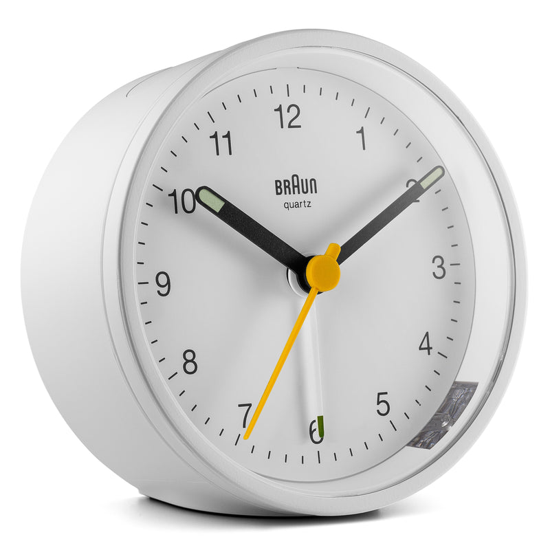 Braun Classic Analogue Alarm Clock White BC12W