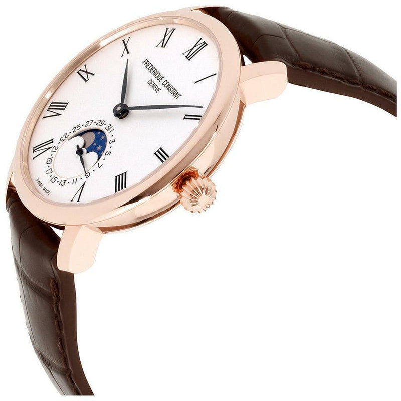 Frederique Slimline Moonphase Automatic Silver Dial Mens Watch