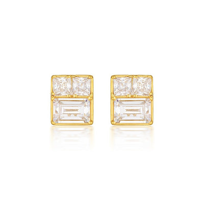 Georgini Elena Mosaic Stud Earring Gold