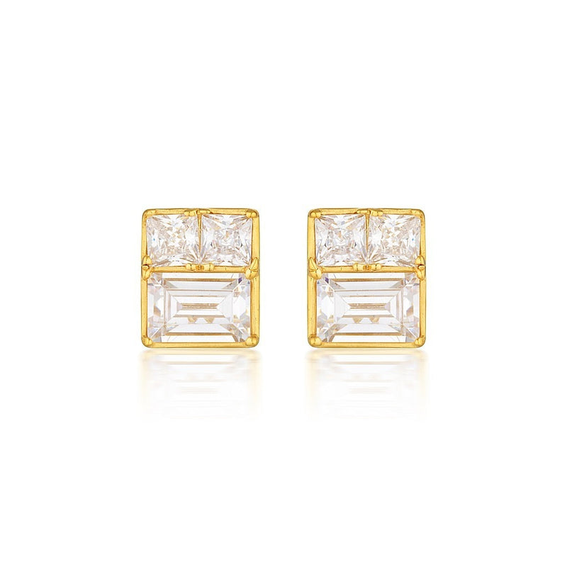 Georgini Elena Mosaic Stud Earring Gold