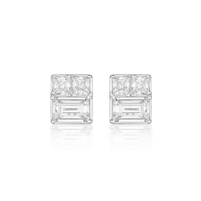 Georgini Elena Mosaic Stud Earring Silver