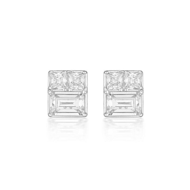 Georgini Elena Mosaic Stud Earring Silver