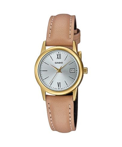 Casio Quartz Analog Gold with Brown Leather Band Women's Watch LTPV002GL-7B3