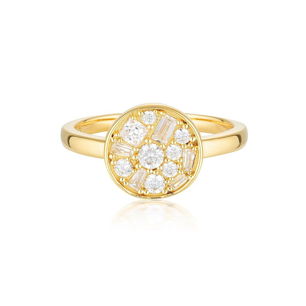 Georgini Mosaic Disc Ring Gold Size 8