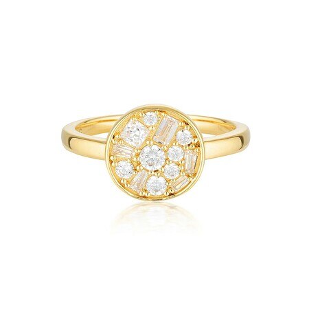 Georgini Mosaic Disc Ring Gold Size 8