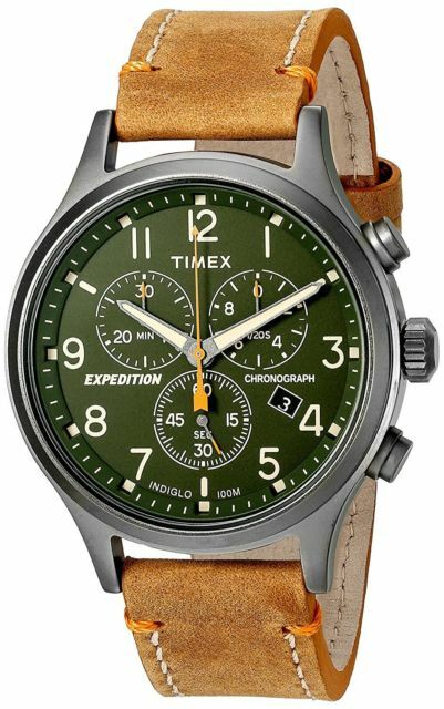 Timex Expedition Scout Chronograph Leather Strap Tw4B04400 Mens Watch