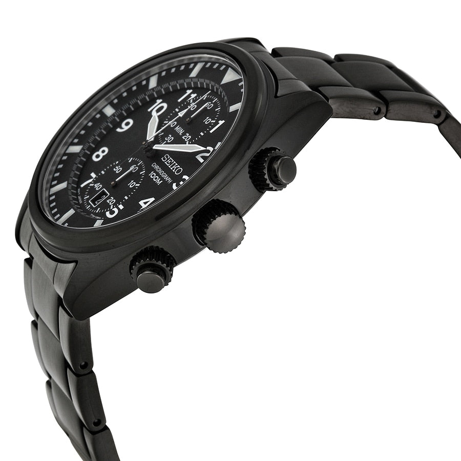Seiko Black Ion Chronograph Snn233 Mens Watch Watch Direct