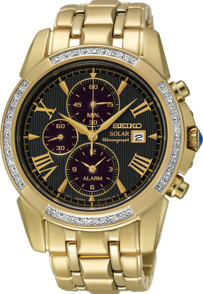 Seiko gold diamond sale watch