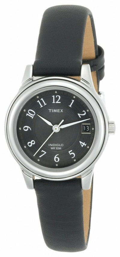 Timex Elevated Classics Dress Black Leather Strap T29291 - Womens Watch