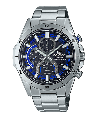 Casio Edifice Black with Blue Dial Chronograph Metal Band Watch EFSS610D-1A