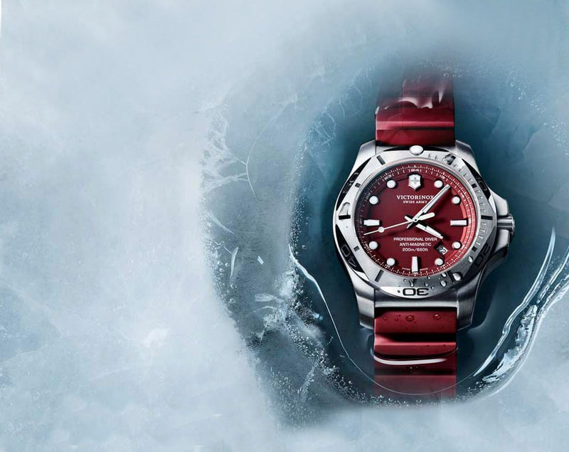Victorinox I.N.O.X. Professional Diver Red Dial Rubber Mens Watch