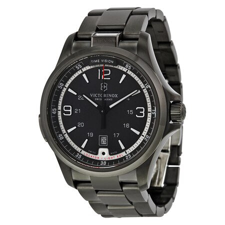 Victorinox Mens 241665 Swiss Army Night Vision Dark Grey Dial Black Ic